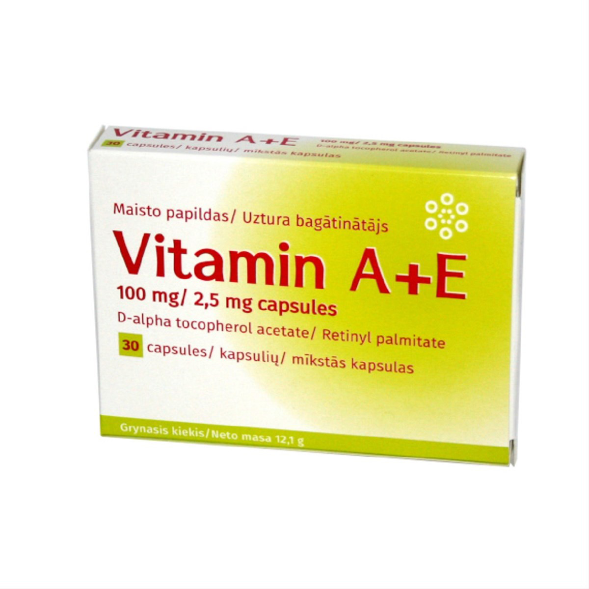 VITAMINUM A+E, 30 kapsulių