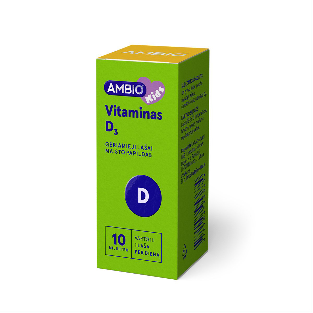 AMBIO KIDS VITAMINAS D3 400, lašai 10 ml