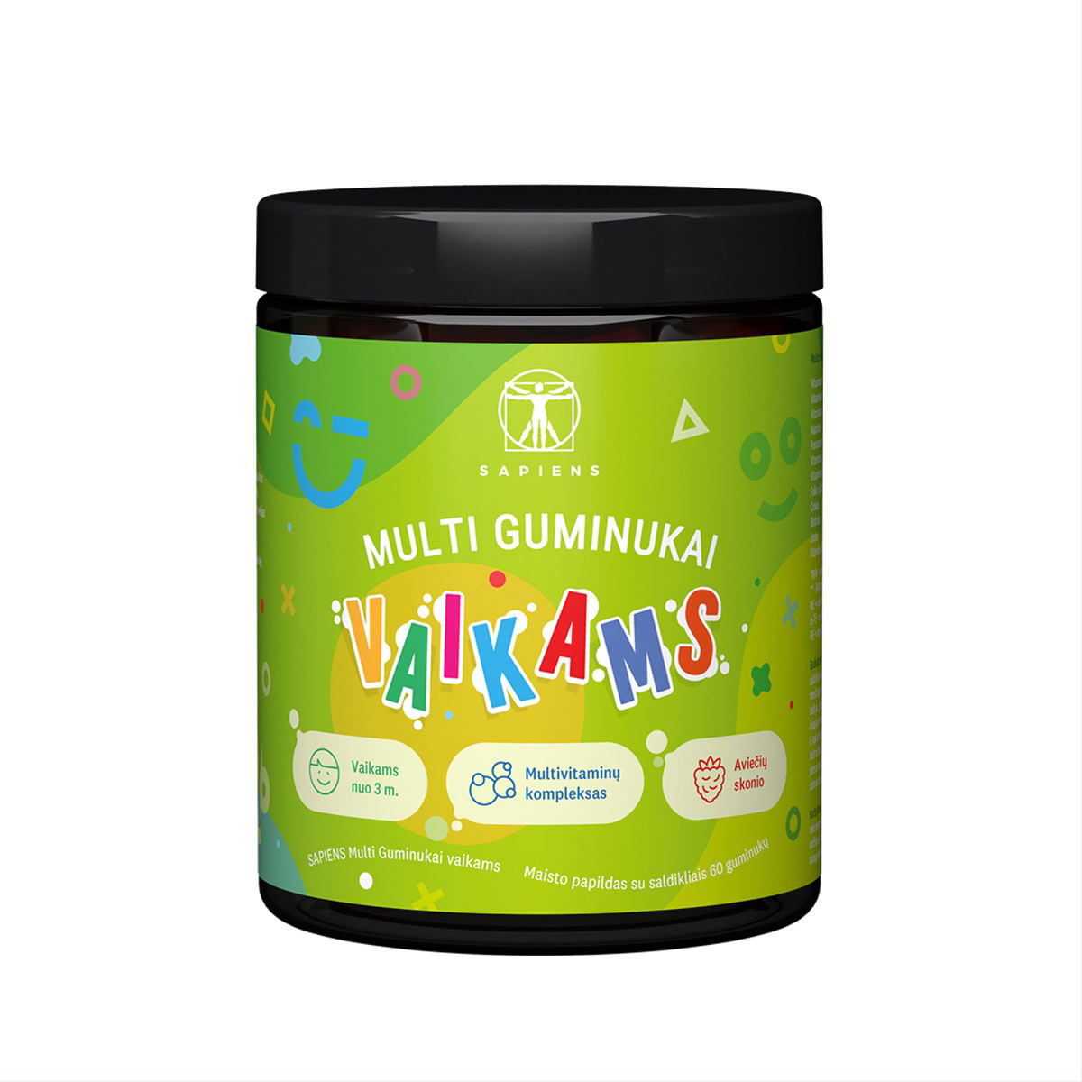 SAPIENS, multi guminukai vaikams, 60 guminukų