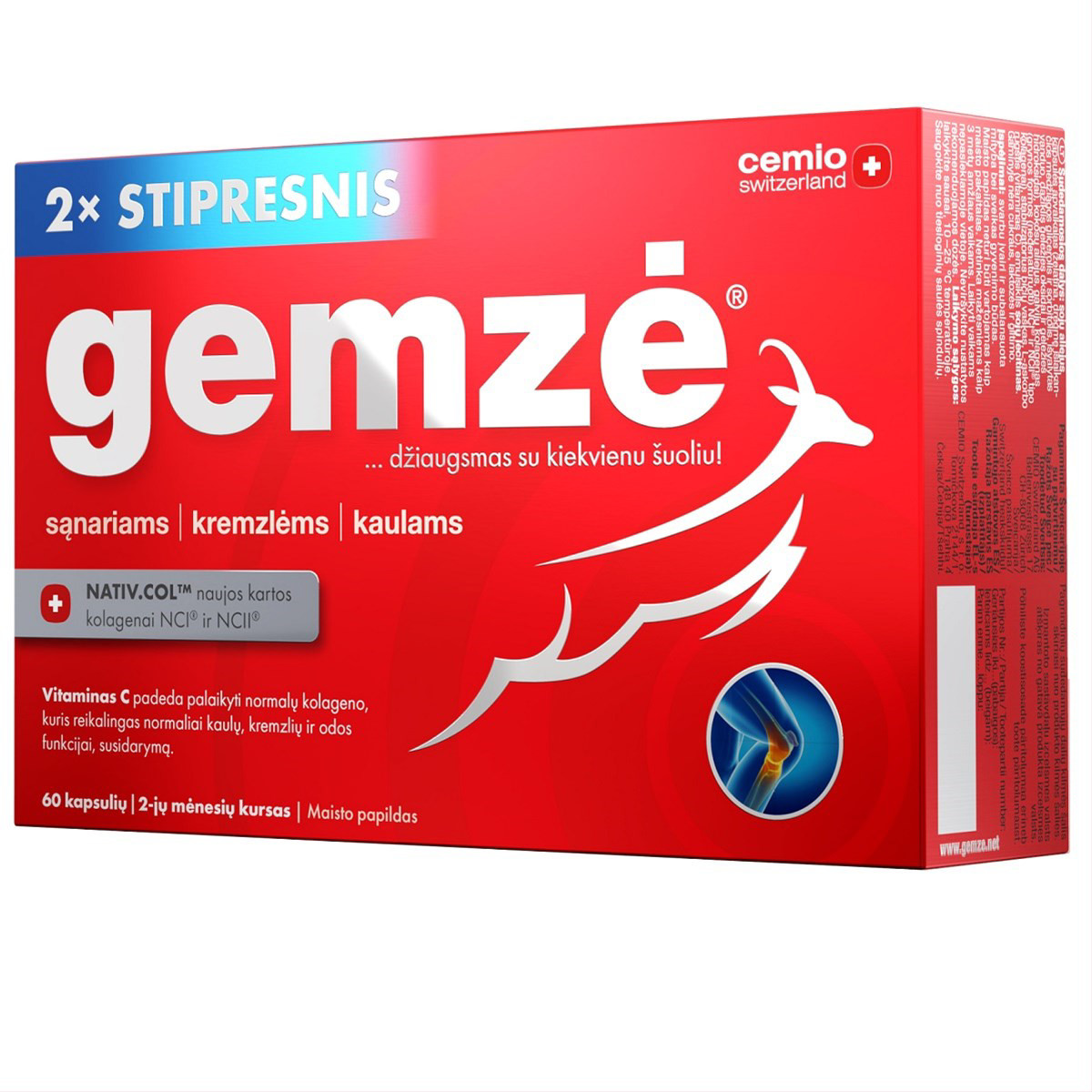 CEMIO GEMZĖ 2X STIPRESNIS, 60 kapsulių