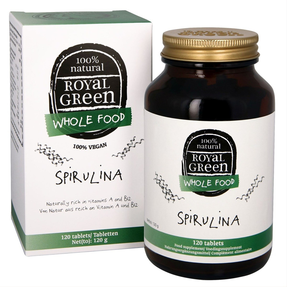 ROYAL GREEN BIO SPIRULINA, 1000 mg, 120 tablečių