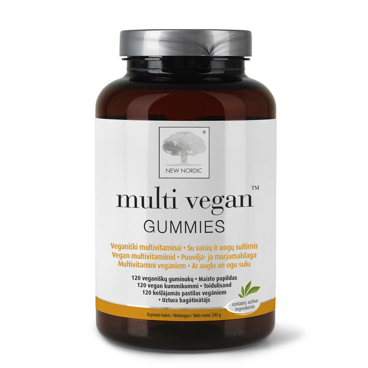 NEW NORDIC MULTI VEGAN GUMMIES, 120 guminukų