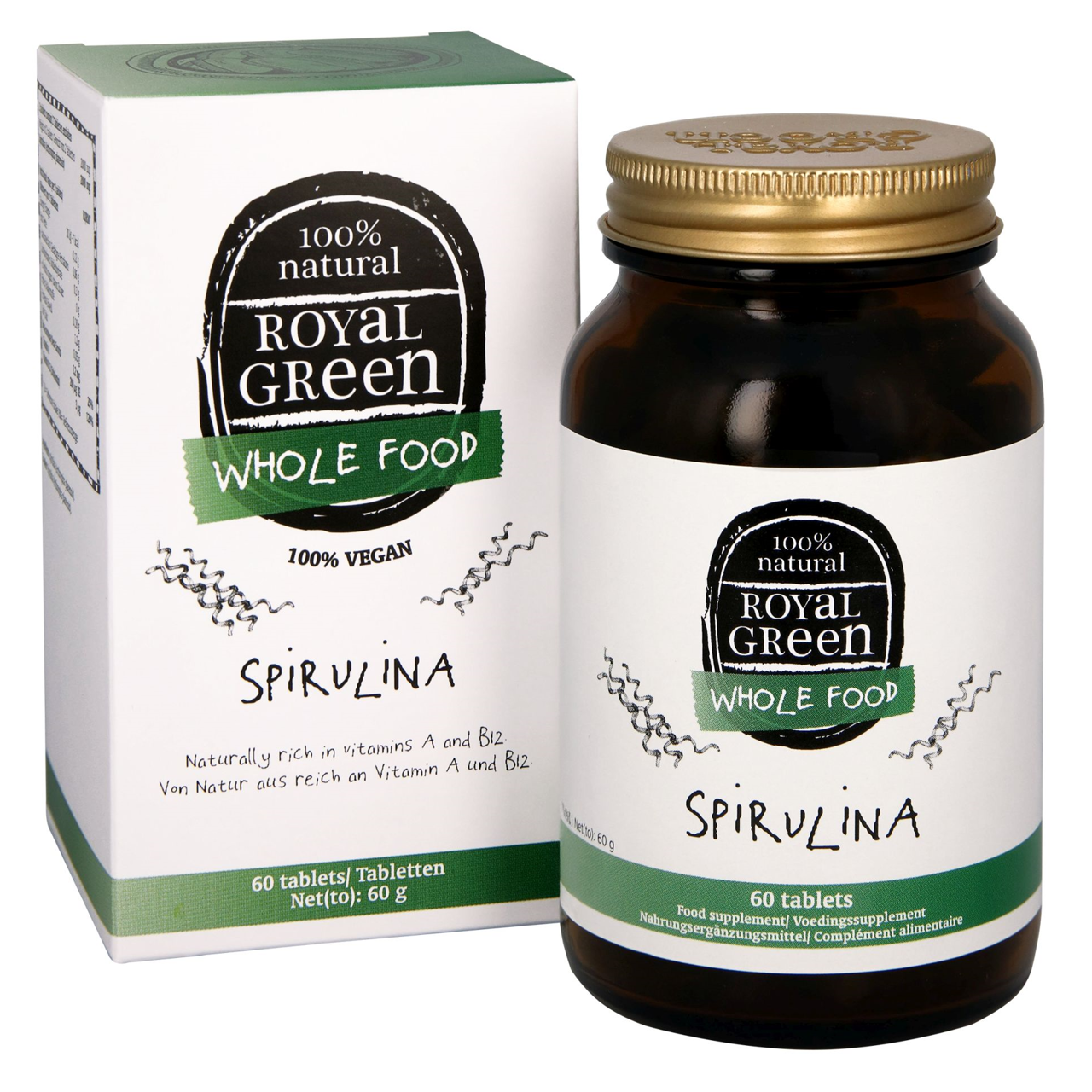 ROYAL GREEN SPIRULINA, 1000 mg, 60 tablečių