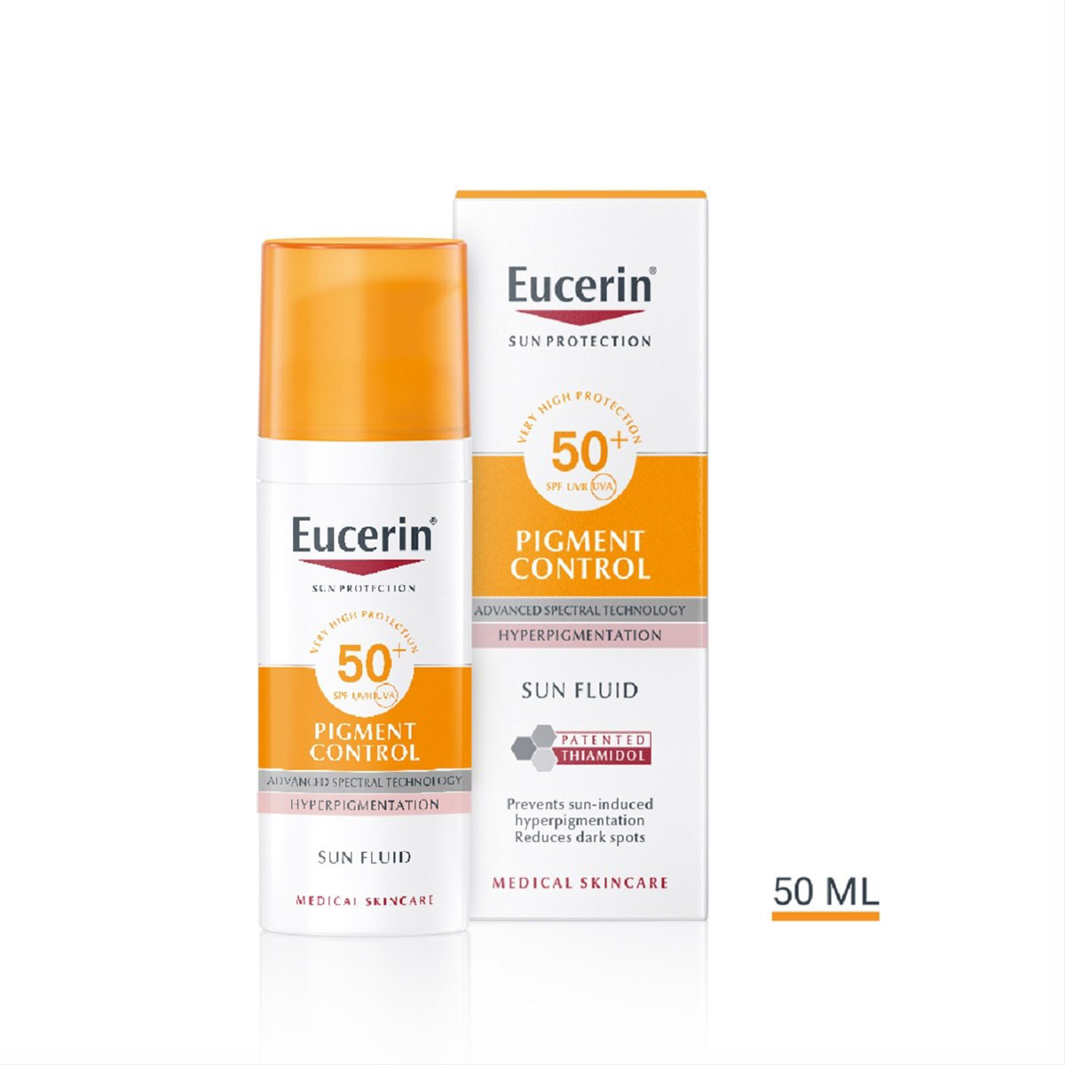 EUCERIN PIGMENT CONTROL, fluidas nuo saulės ir hiperpigmentacijos, SPF50+, 50 ml