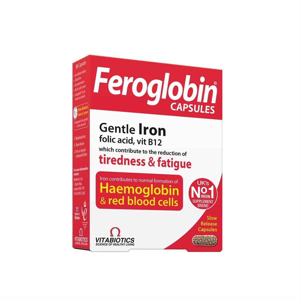 FEROGLOBIN B12, 30 kapsulių