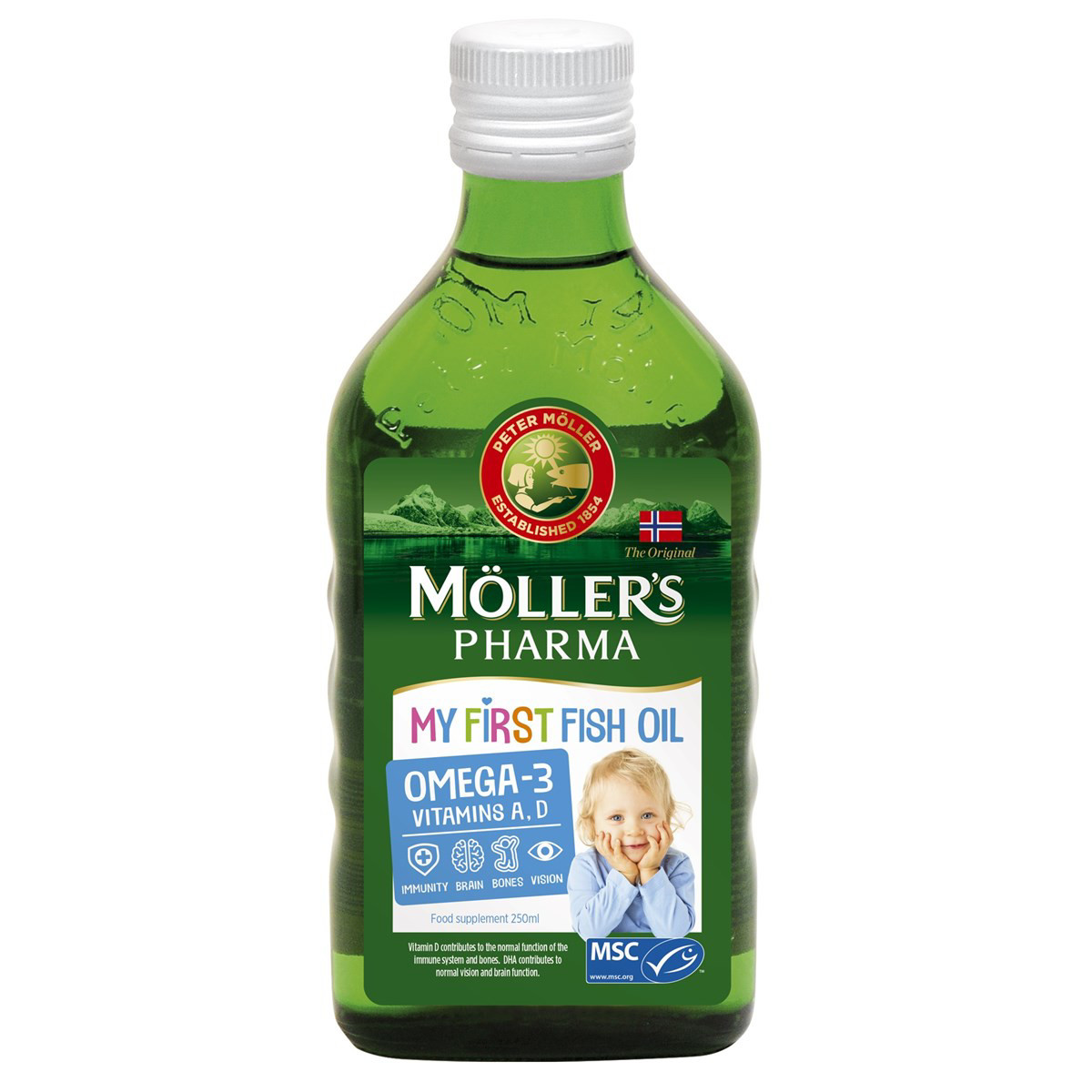 MOLLER'S BABY, mano pirmieji žuvų taukai, 250 ml