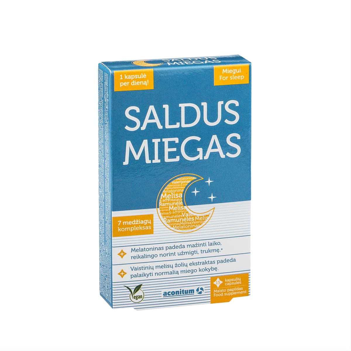 SALDUS MIEGAS, 15 kapsulių