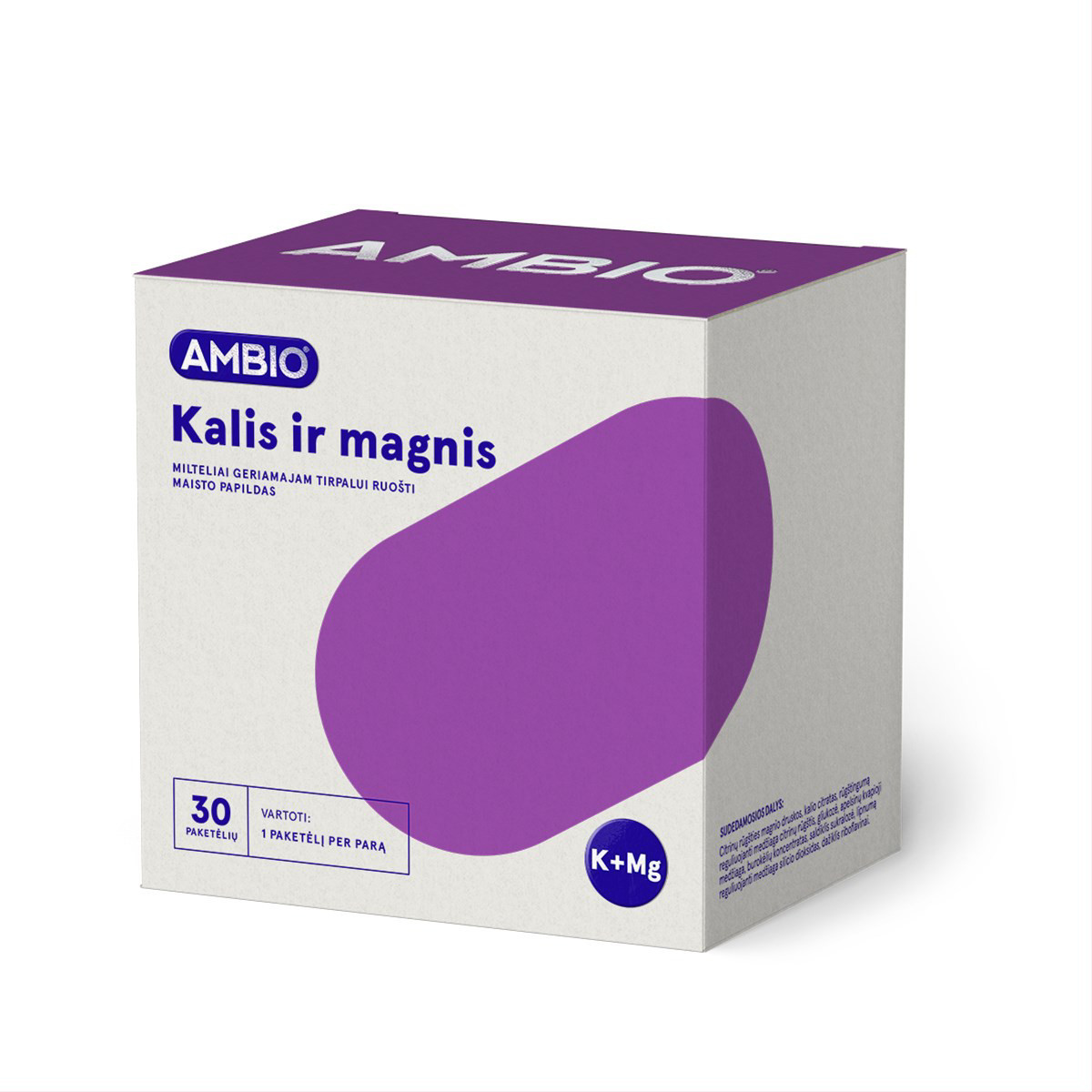 AMBIO KALIS 320 mg IR MAGNIS 375 mg, 30 paketėlių miltelių geriamajam tirpalui ruošti