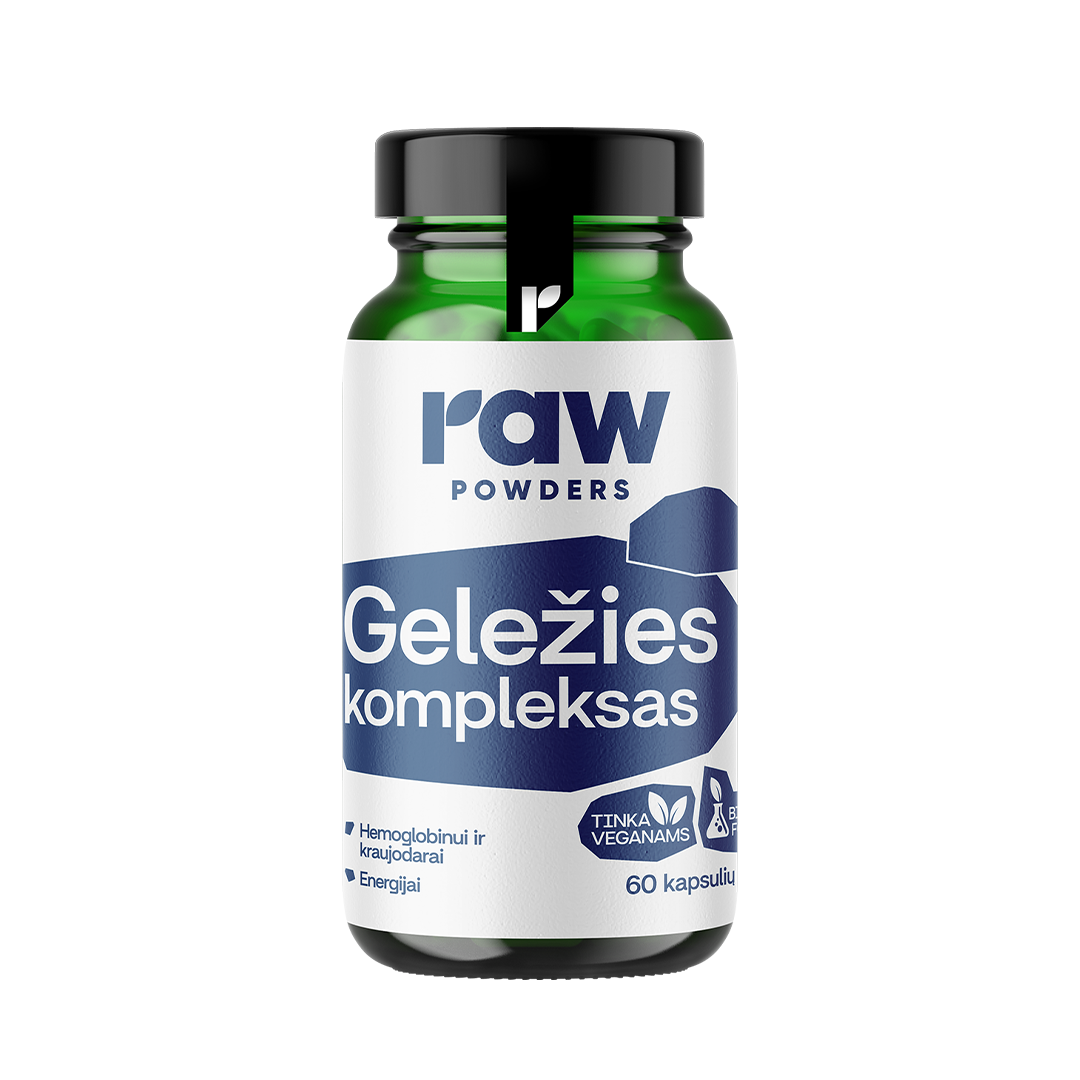RAW POWDERS Geležies kompleksas PLUS, 60 kapsulių