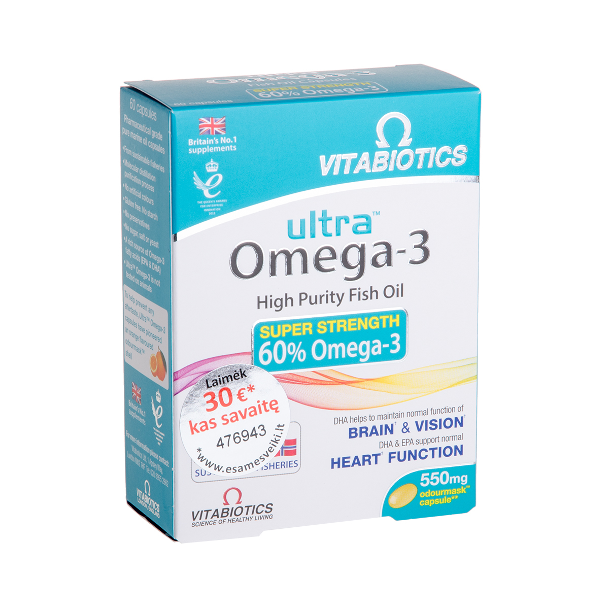 ULTRA OMEGA-3, 60 kapsulių