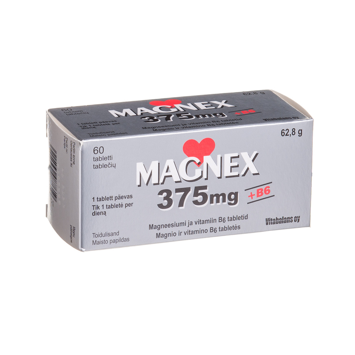 MAGNEX + B6, 375 mg, 60 tablečių