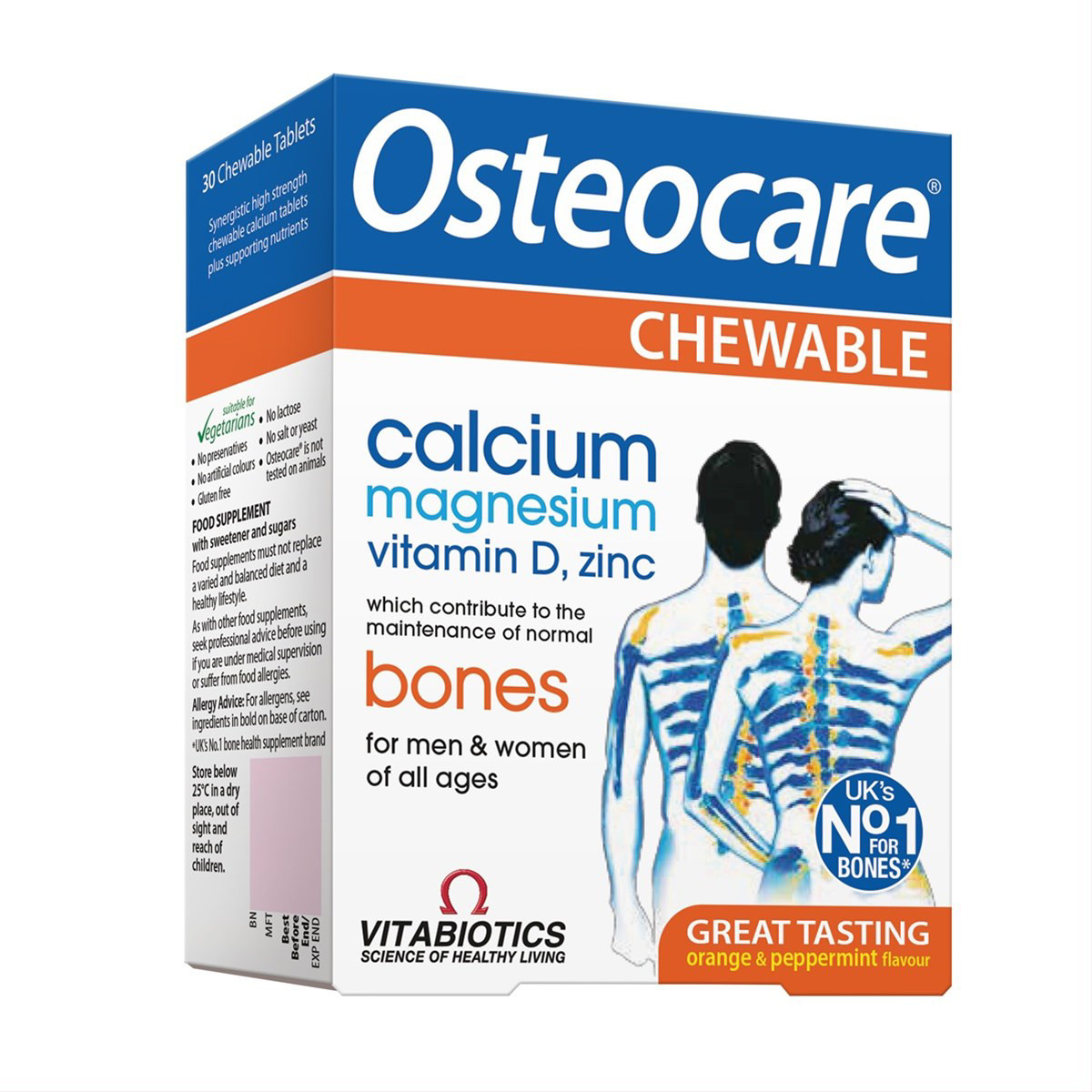 OSTEOCARE, 30 kramtomųjų tablečių