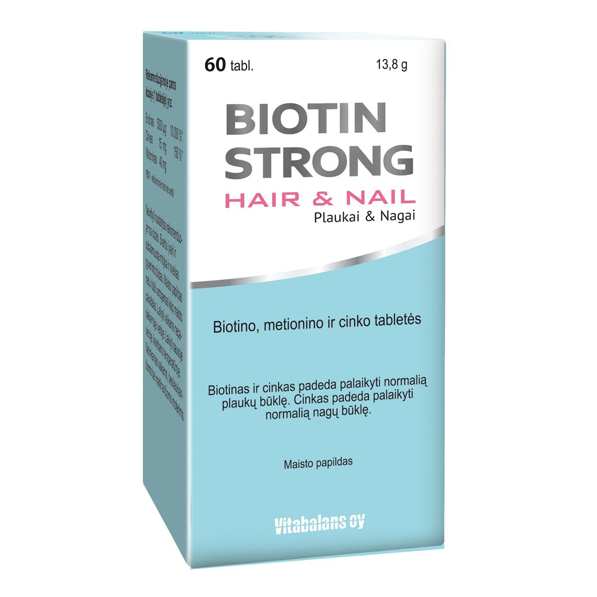 BIOTIN STRONG HAIR&NAIL, 60 tablečių