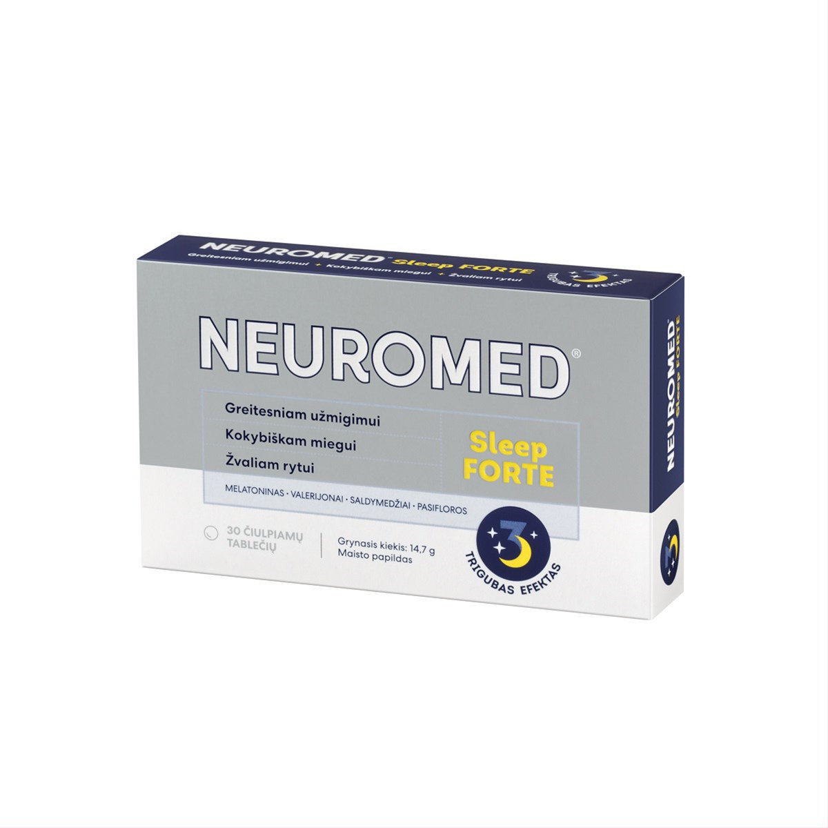 NEUROMED SLEEP FORTE, 30 čiulpiamųjų tablečių