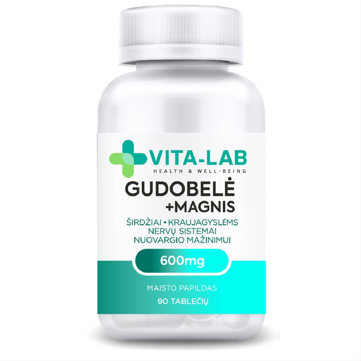 VITA-LAB GUDOBELĖ 600 SU MAGNIU, 90 tablečių