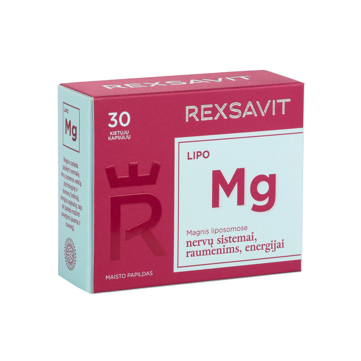 REXSAVIT LIPO Mg, 30 kietųjų kapsulių