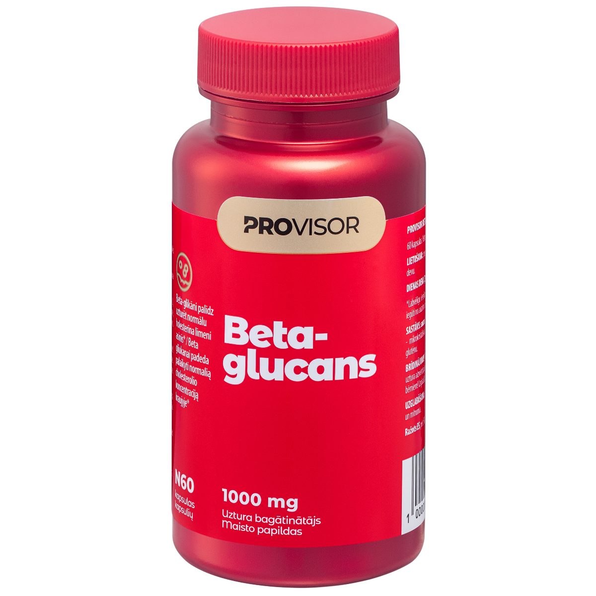 PROVISOR BETA GLIUKANAI, 1000 mg. 60 kapsulių