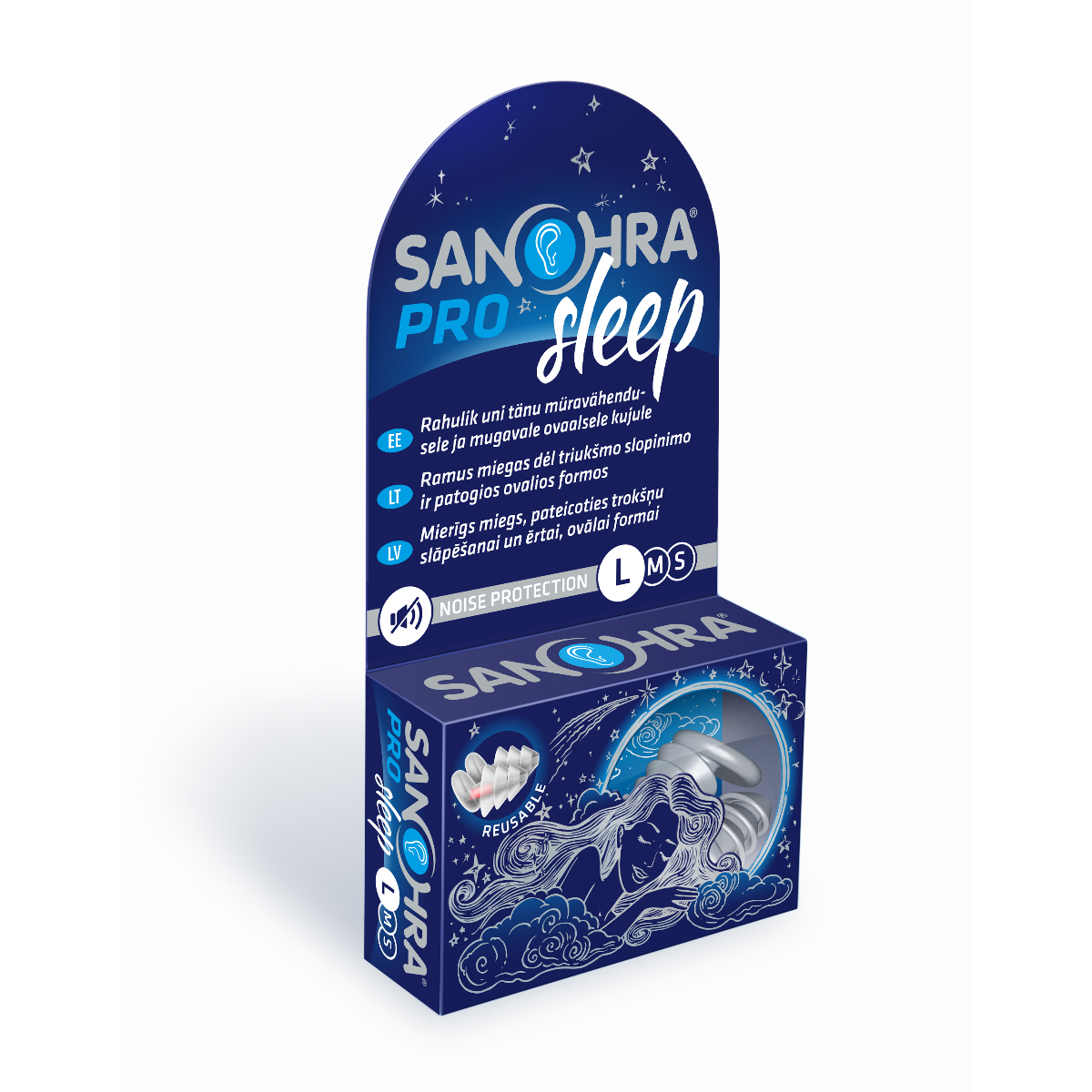 SANOHRA PRO SLEEP L, ausų kištukai miegui, 2vnt.