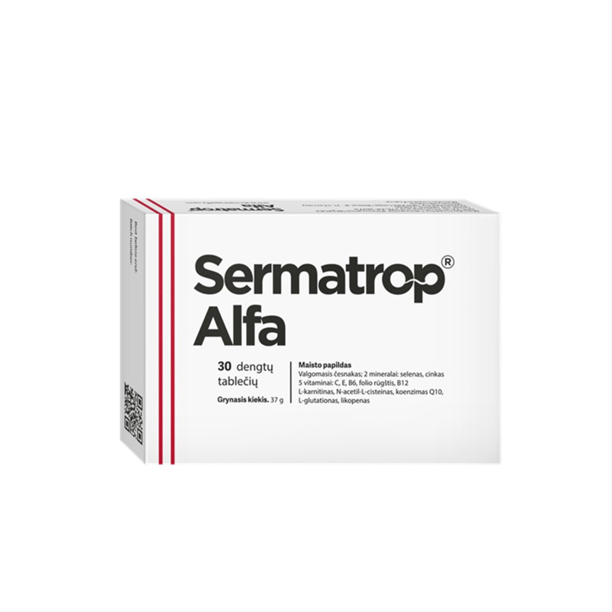 SERMATROP ALFA, 30 plėvele dengtų tablečių