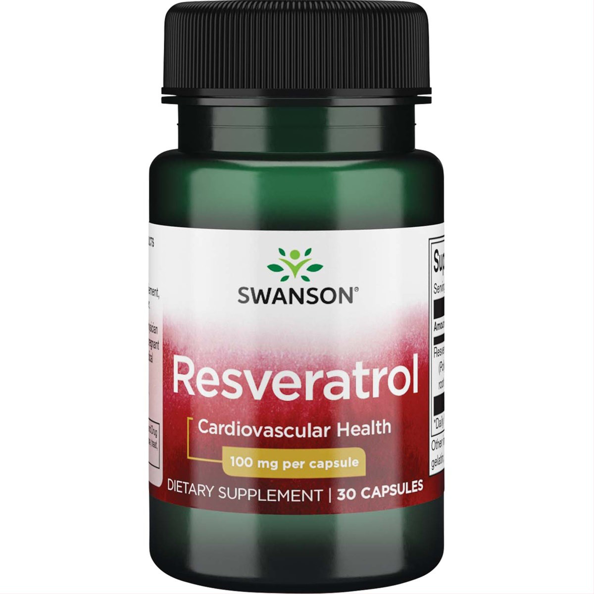 SWANSON RESVERATROL, 100 mg, 30 kapsulių