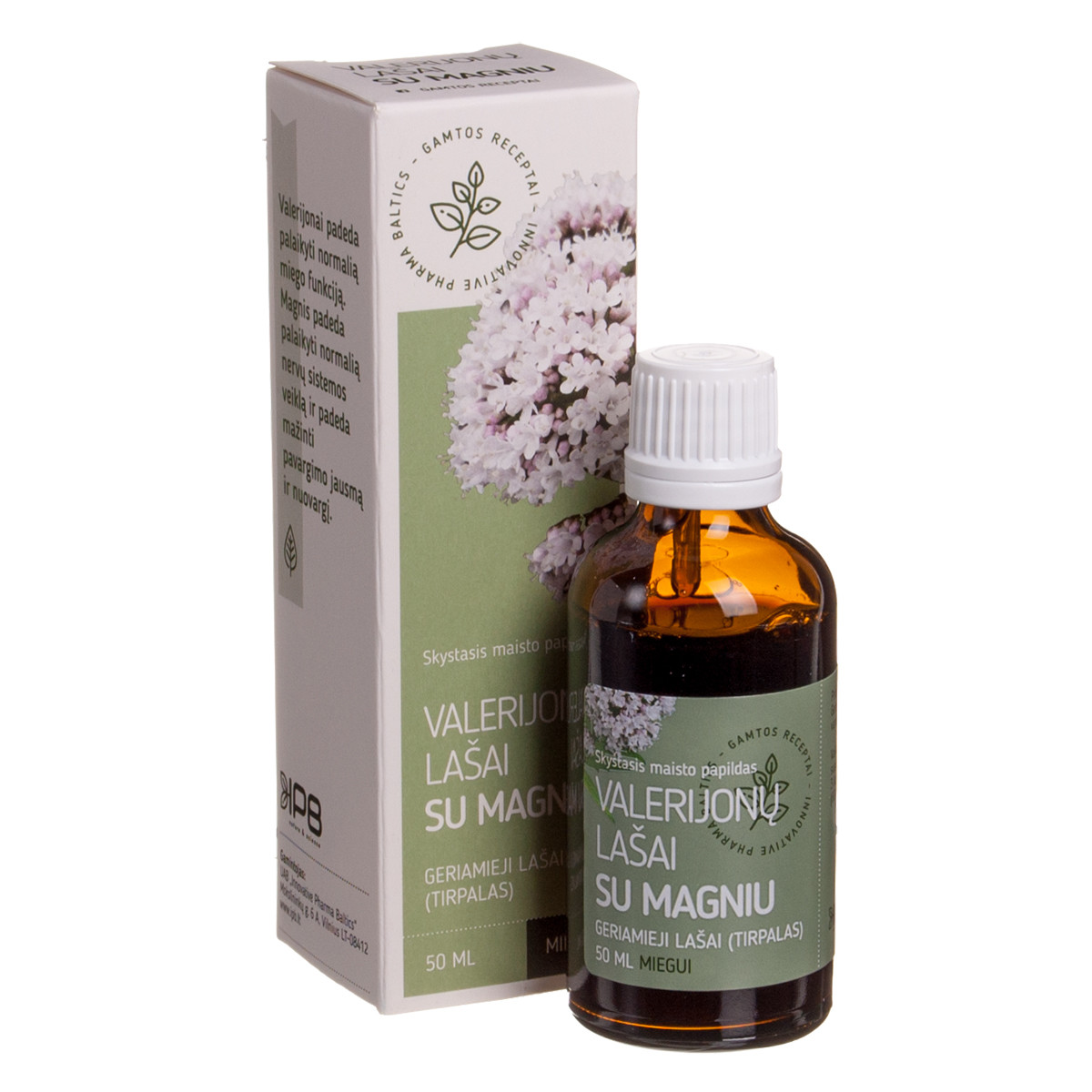 Valerijonų lašai su magniu, be etanolio, 50 ml