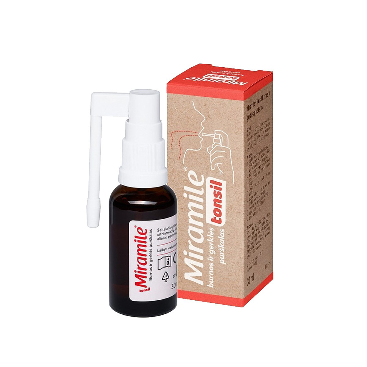 MIRAMILE TONSIL, gerklės ir burnos purškalas, 30 ml