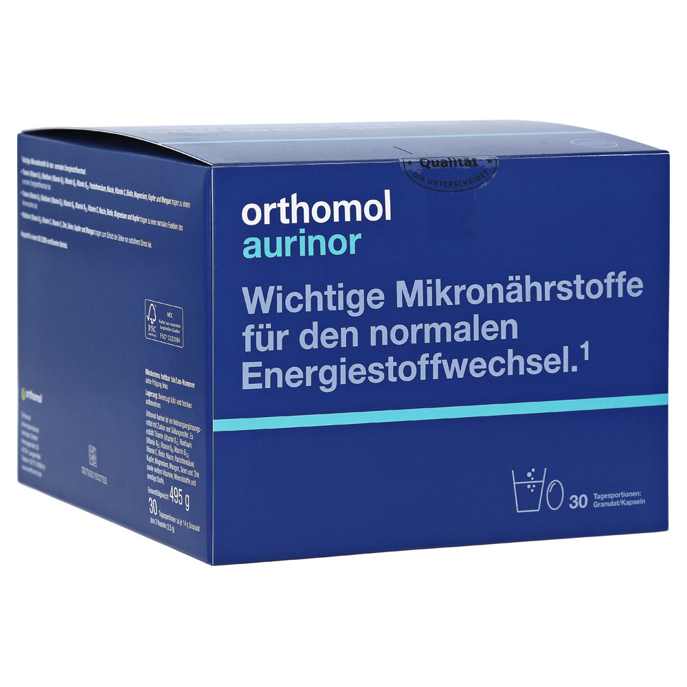ORTHOMOL AURINOR, milteliai ir kapsulės, 30 porcijų