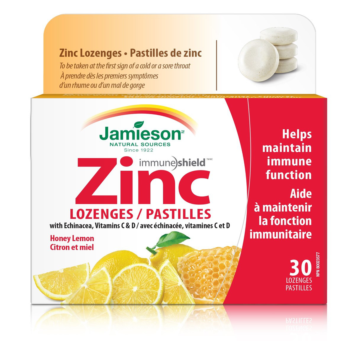 JAMIESON CINKAS SU EŽIUOLE IR VITAMINAIS C IR D, 30 pastilių