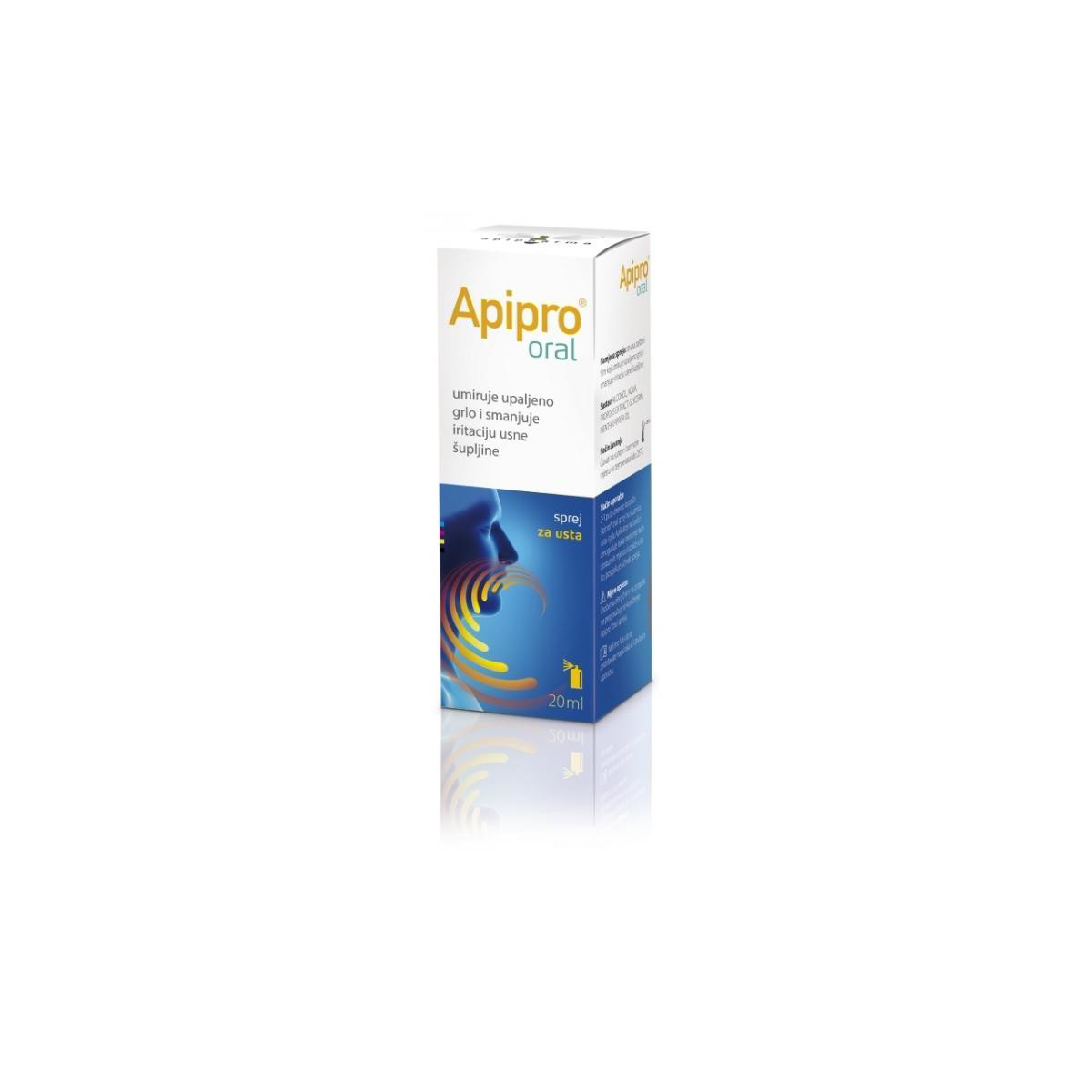 APIPRO oral burnos purškalas su propoliu, 20ml