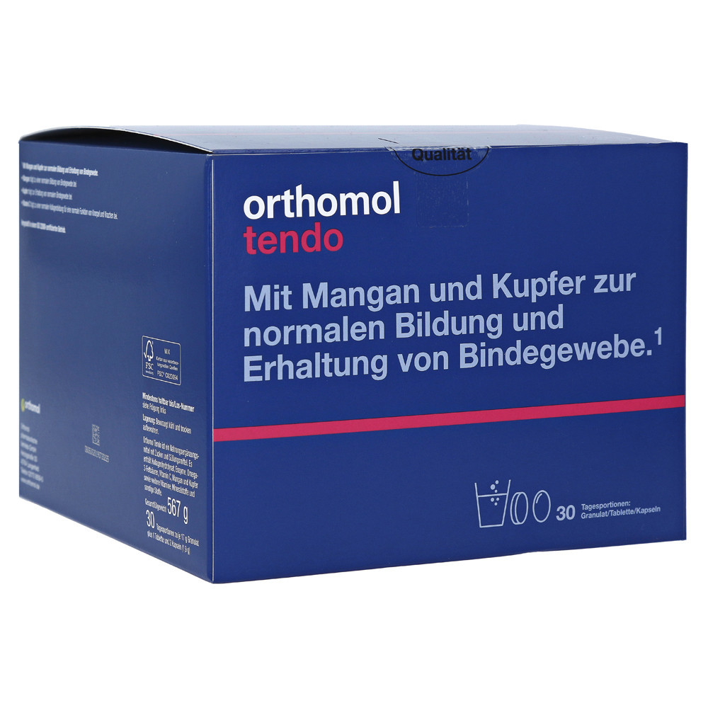 ORTHOMOL TENDO, granulės, tabletės ir kapsulės, 30 porcijų