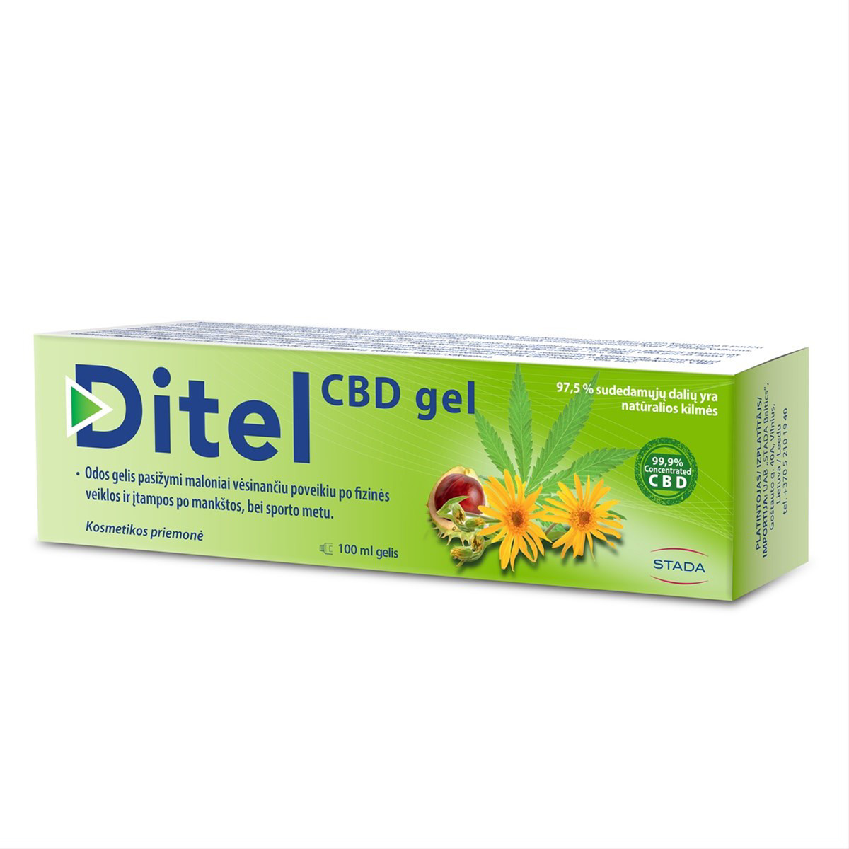 DITEL CBD, vėsinantis gelis su CBD aliejum, 100 g