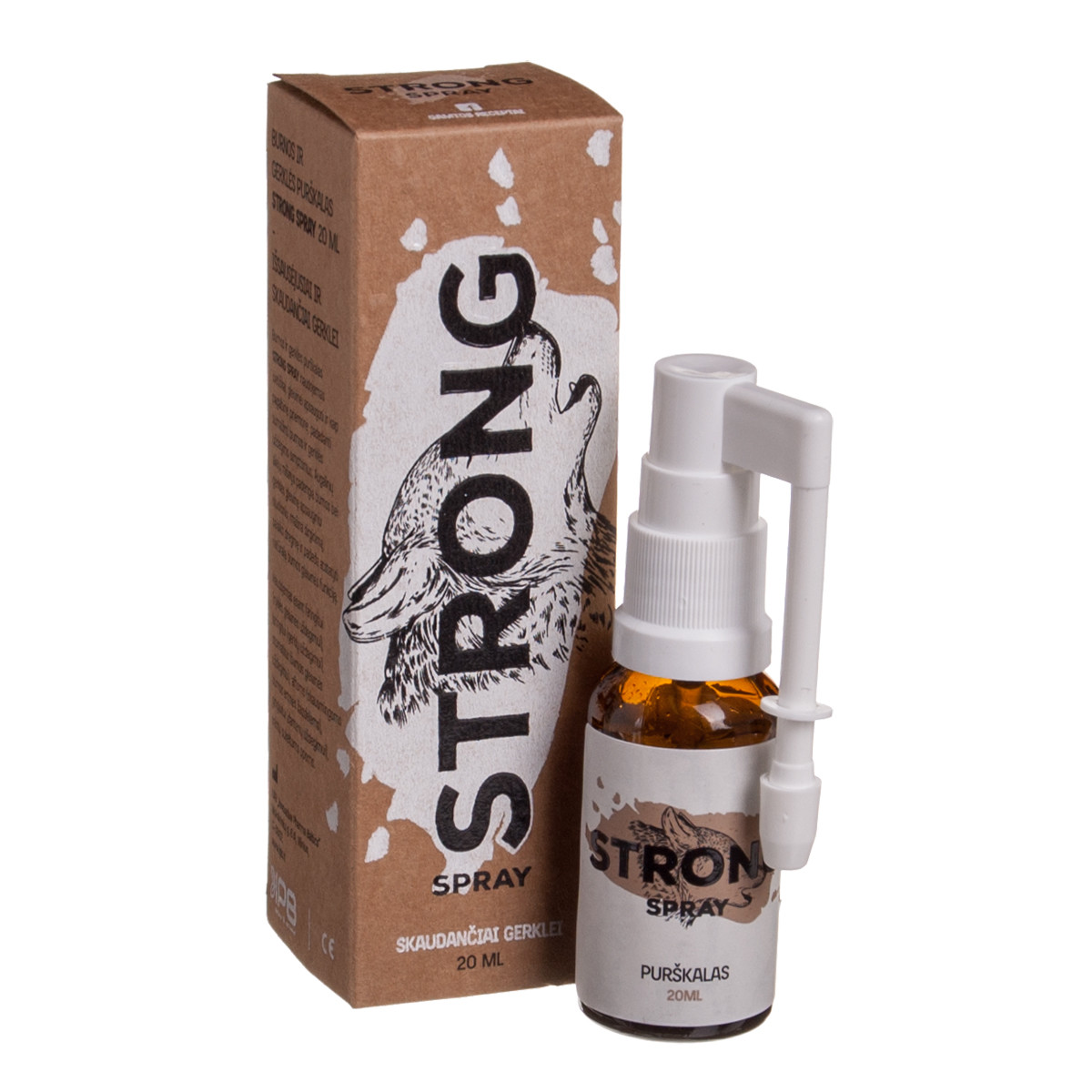 STRONG, purškalas išsausėjusiai skaudančiai gerklei, 20 ml