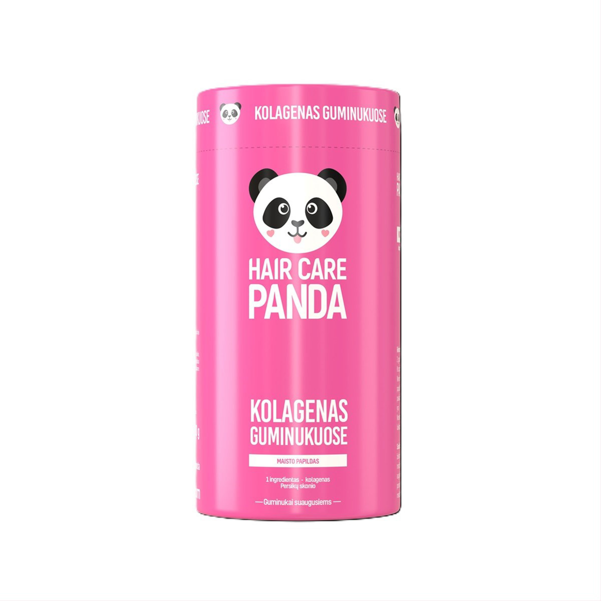 HAIR CARE PANDA KOLAGENAS GUMINUKUOSE, persikų skonio, 60 guminukų