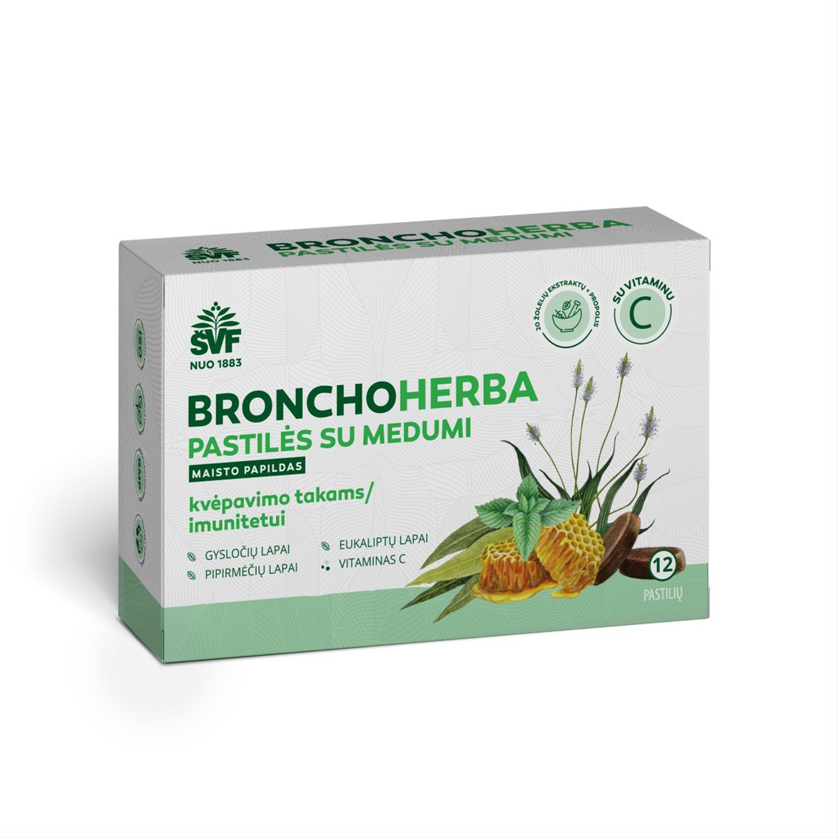 ŠVF/AC BRONCHOHERBA, pastilės su medumi, N12