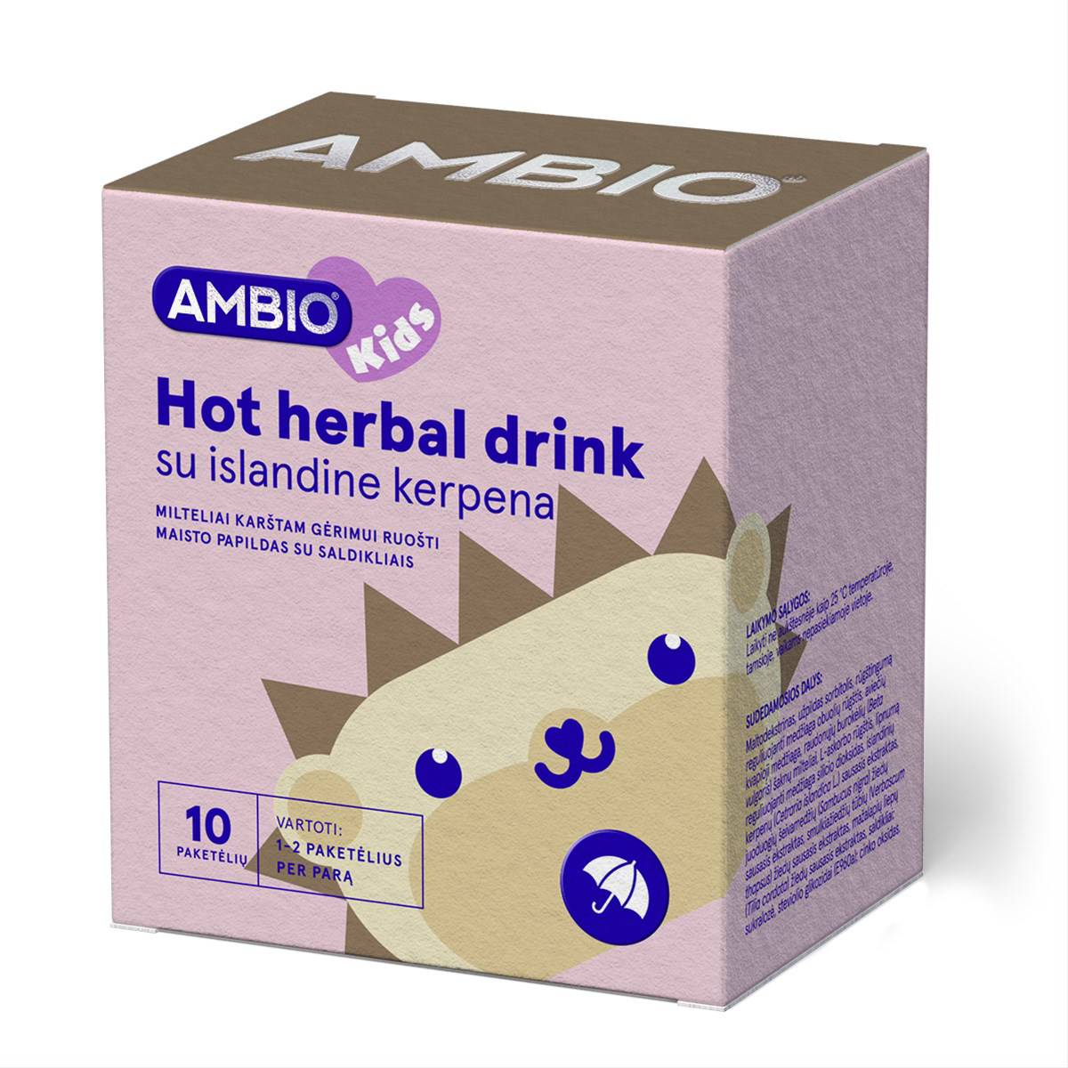 AMBIO KIDS HOT HERBAL DRINK SU ISLANDINE KERPENA, 10 miltelių karštam gėrimui ruošti