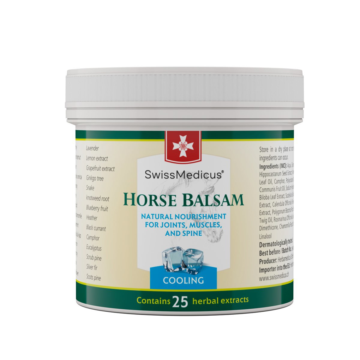 SWISSMEDICUS HORSE BALSAM, Šaldomasis kūno balzamas, 125ml