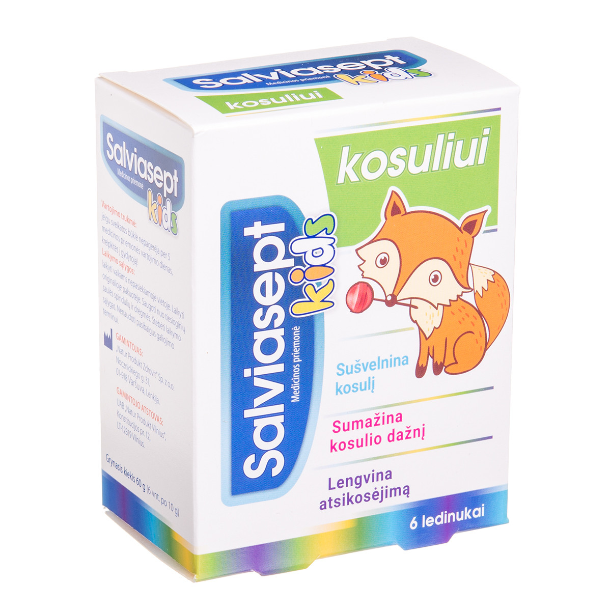 SALVIASEPT KIDS, ledinukai nuo kosulio, 6 vnt.