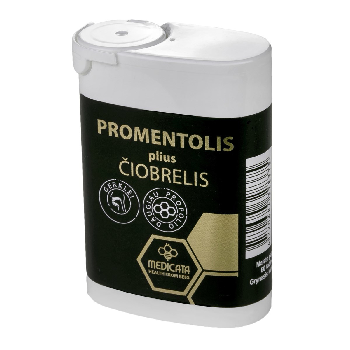 PROMENTOLIS PLIUS ČIOBRELIS, 60 tablečių