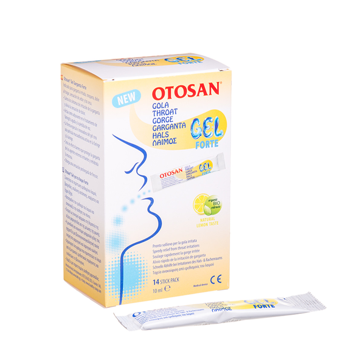 OTOSAN, gerklės drėkinamasis gelis paketėliais, 10 g, 14 vnt.