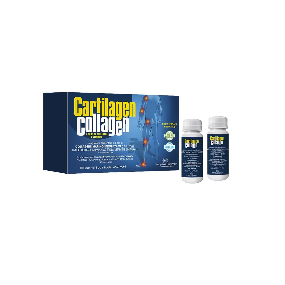 CARTILAGEN COLLAGEN, 5000mg, jūrinio kolageno pagrindu su N-acetilgliukozaminu, variu, cinku, biotinu ir vitaminais, 50 ml x N10