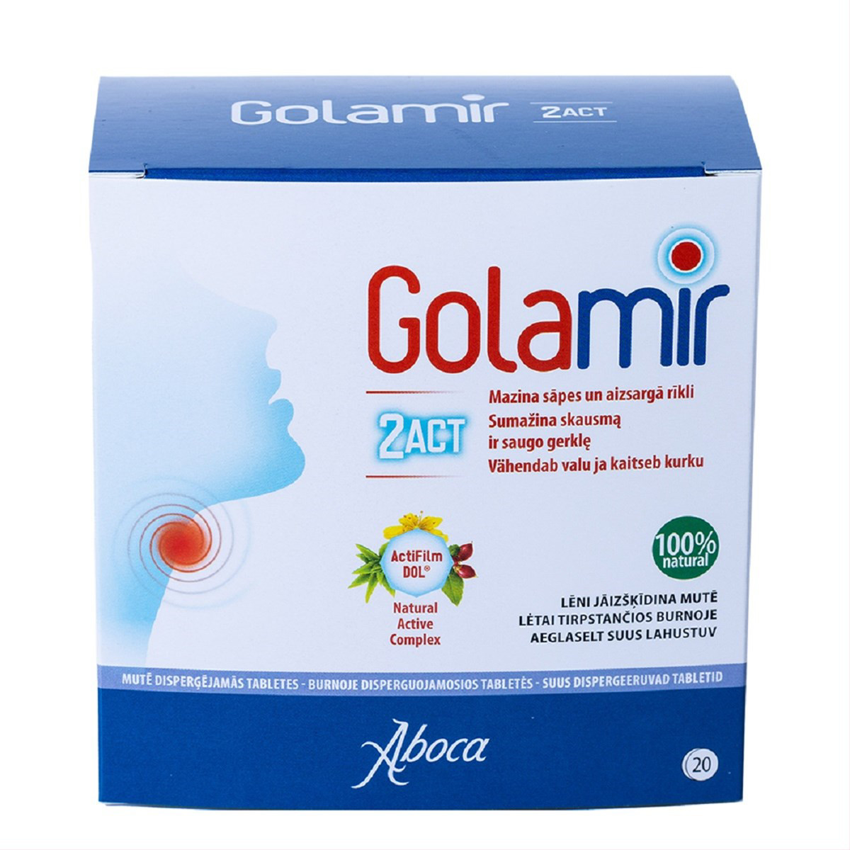 GOLAMIR 2ACT, burnoje disperguojamosios tabletės, N20
