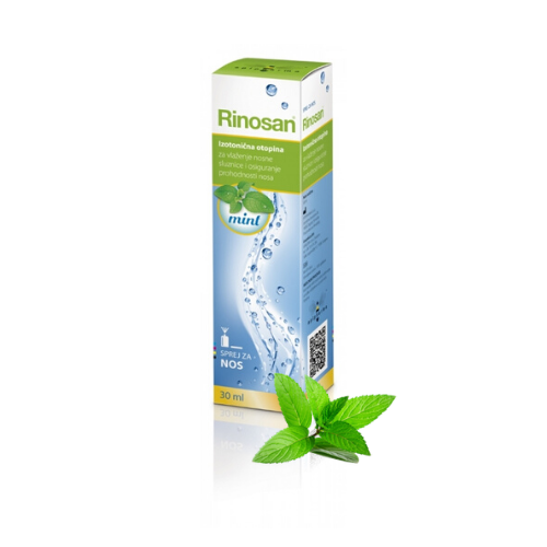 RINOSAN mint izotoninis nosies purškalas su mentoliu ir eukalipto aliejumi, 30ml