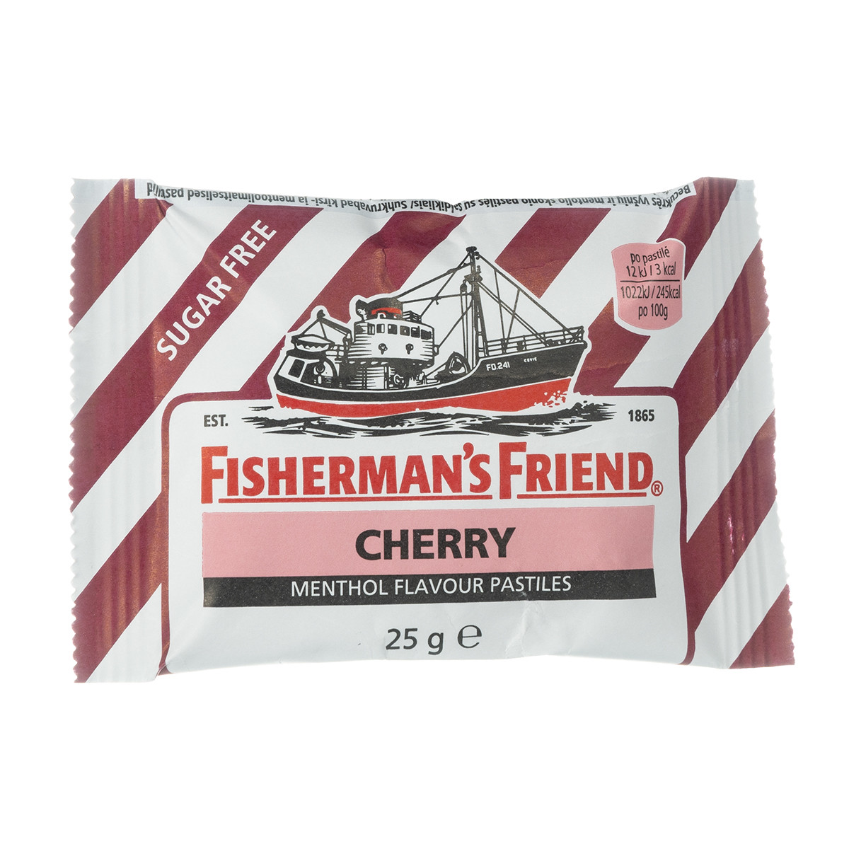 FISHERMAN'S FRIEND, becukrės, vyšnių skonio pastilės, 25 g