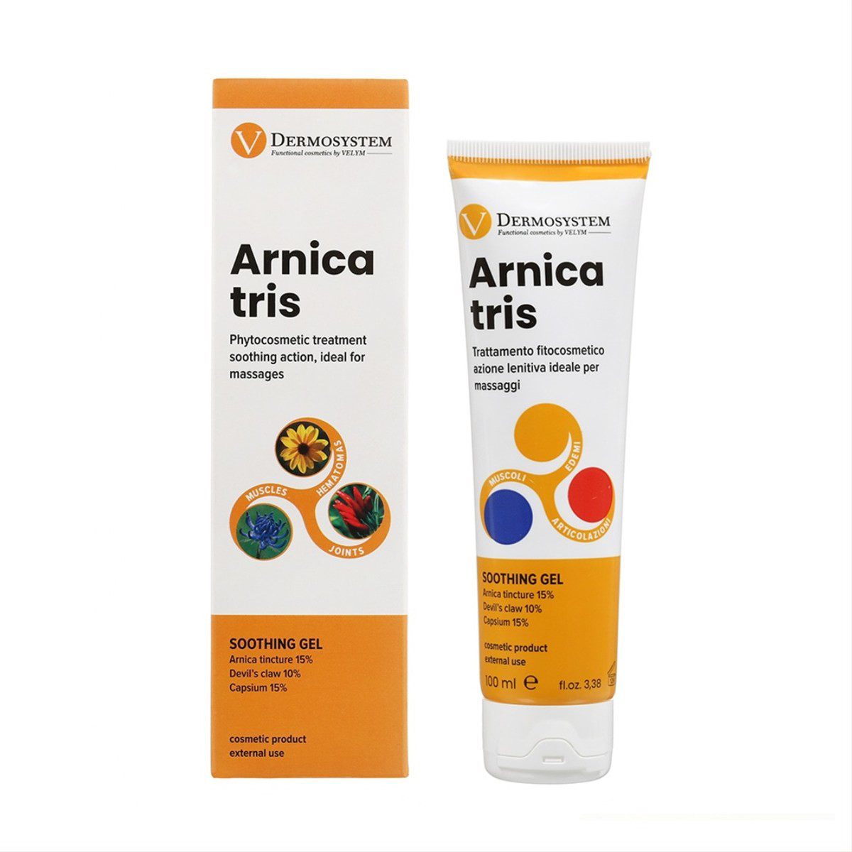 ARNICA TRIS, tepalas nuo hematomų,raumenų ir sąnarių skausmo, 100ml.