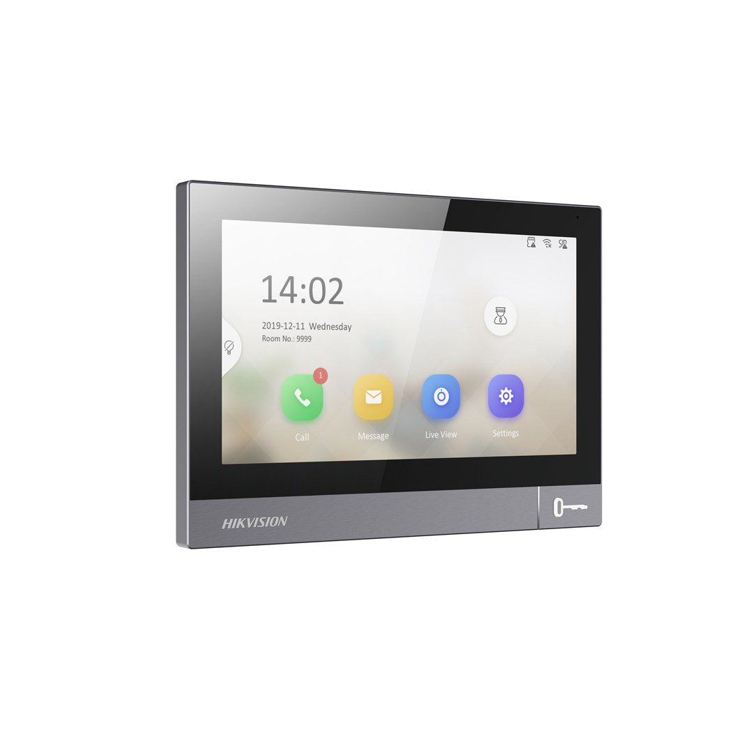 Hikvision DS-KH8381-WTE1 vaizdo telefonspynės sistema 17,8 cm (7") Juoda