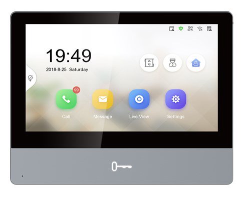 Hikvision DS-KH8350-TE1 vaizdo telefonspynės sistema 17,8 cm (7") Juoda, Pilka