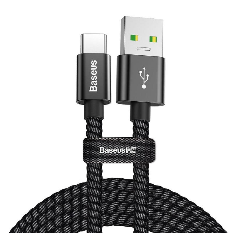 Kabelis USB2.0 A Kištukas - USB C Kištukas 1.0m, Srovė Iki 4.5V 5A Juodas BASEUS