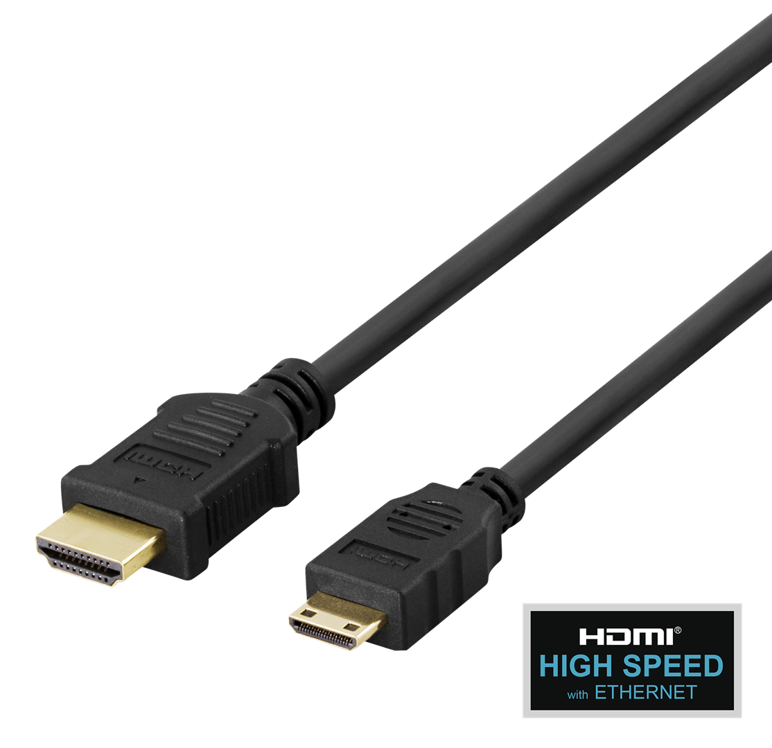 Kabelis DELTACO HDMI - mini HDMI, 4K UHD in 60Hz, 2m, juodas / HDMI-1026-K / 00100008