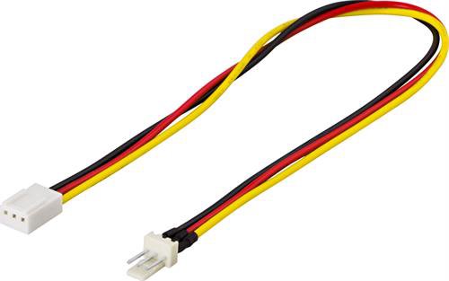 DELTACO Extension Cable for 3-pin fans, 0.3m Extends Contact (other end)    3 PIN internal effect -