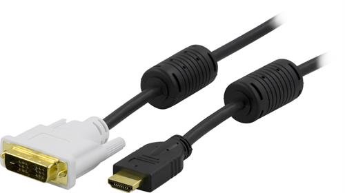 Kabelis DELTACO HDMI - DVI, juodas, 2.0m / HDMI-112